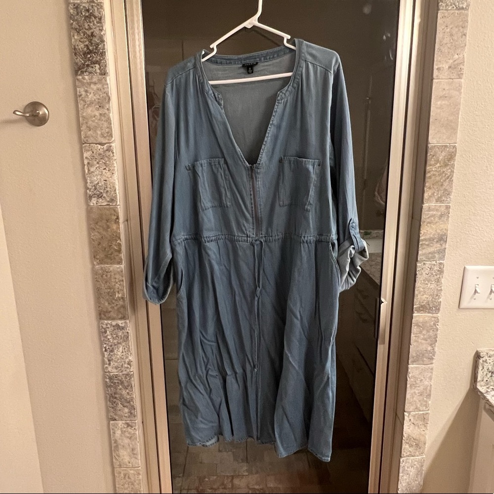 Denim mid-length dress
